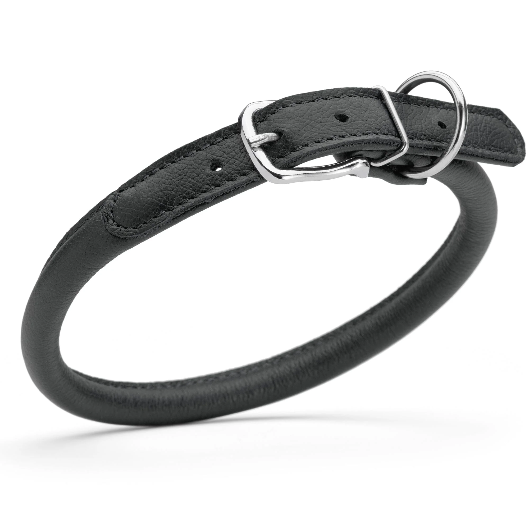 Soft Leather Round Dog Collar - Image 46