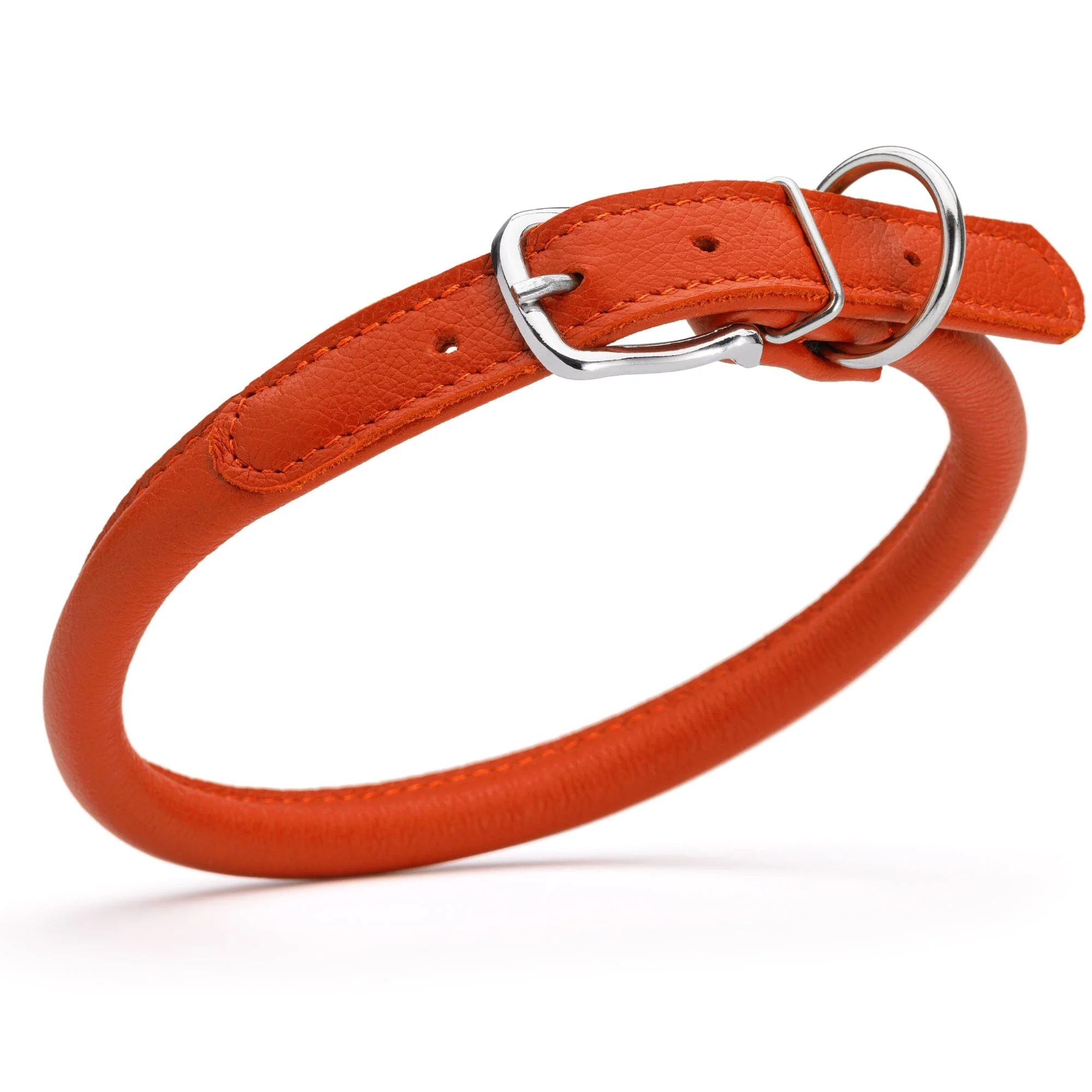 Soft Leather Round Dog Collar - Image 50