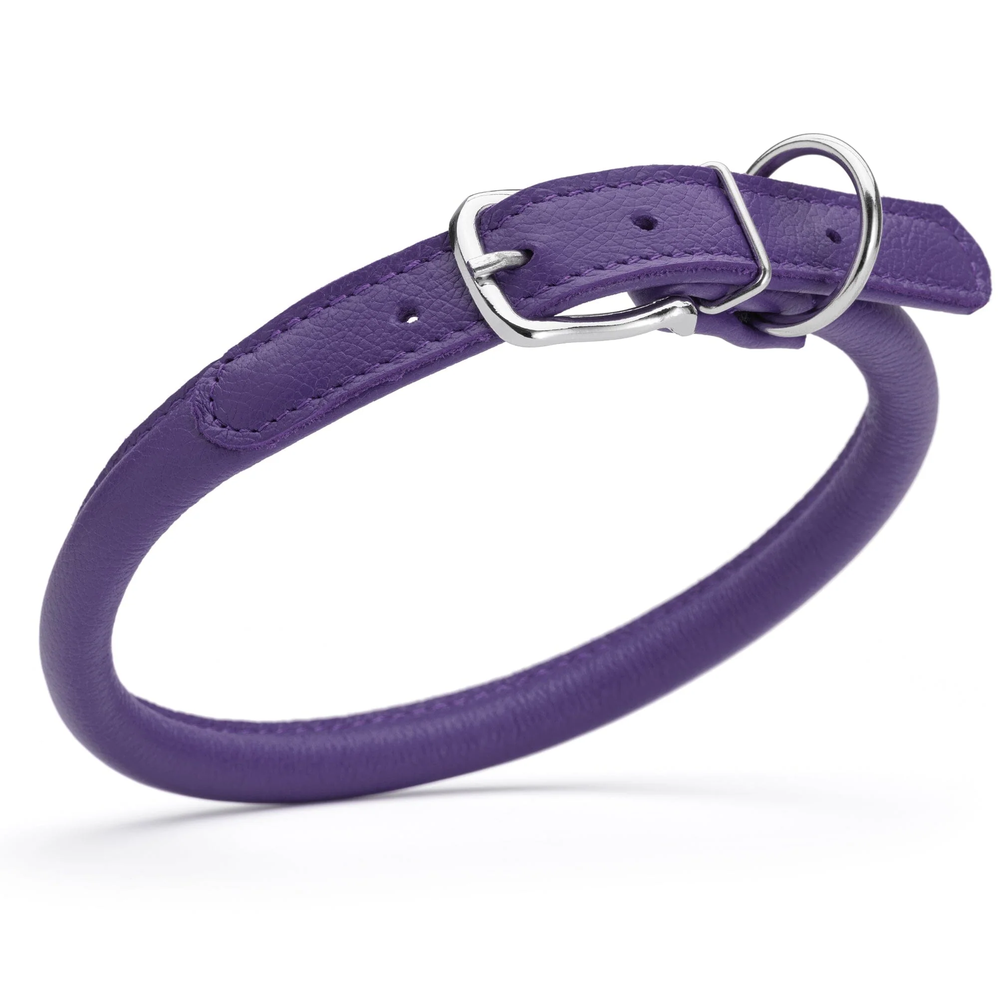 Soft Leather Round Dog Collar - Image 55