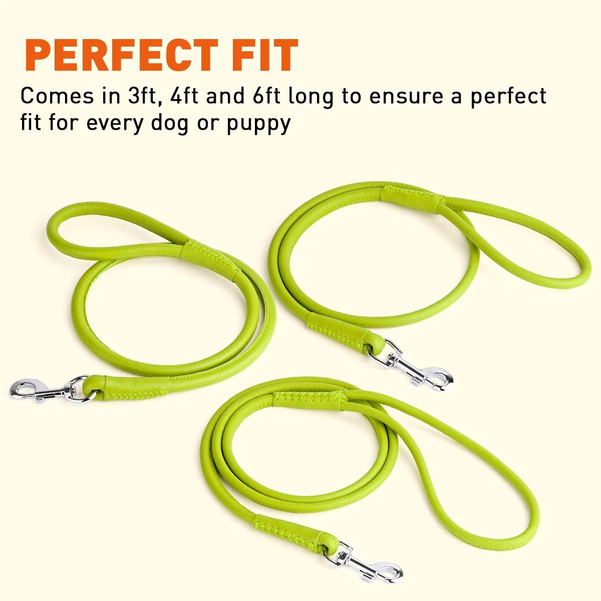 Soft Leather Round Dog Lead - Image 9