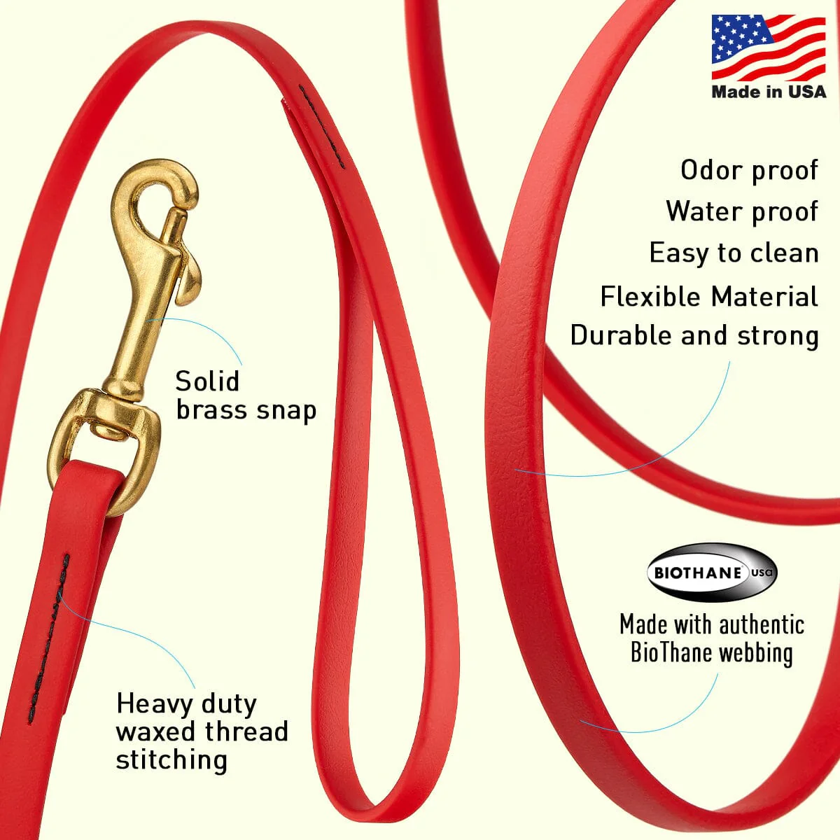 Viper Biothane Long Line 10 ft Lead with Brass Hardware - Image 10