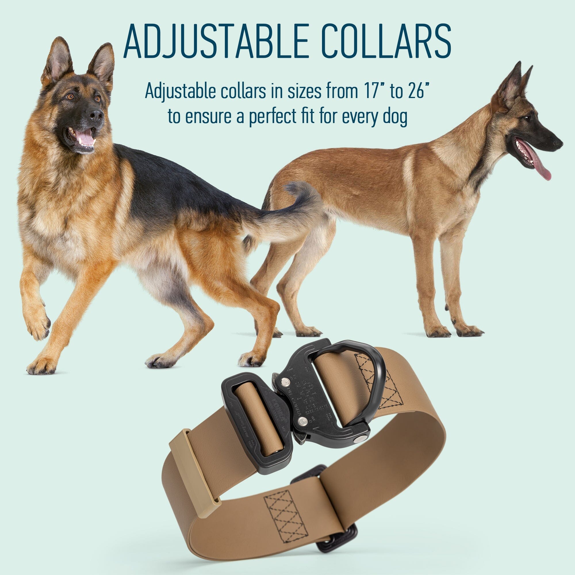 Viper BioThane Tactical Dog Collar with Cobra Buckle, 1.75" Wide - Image 9