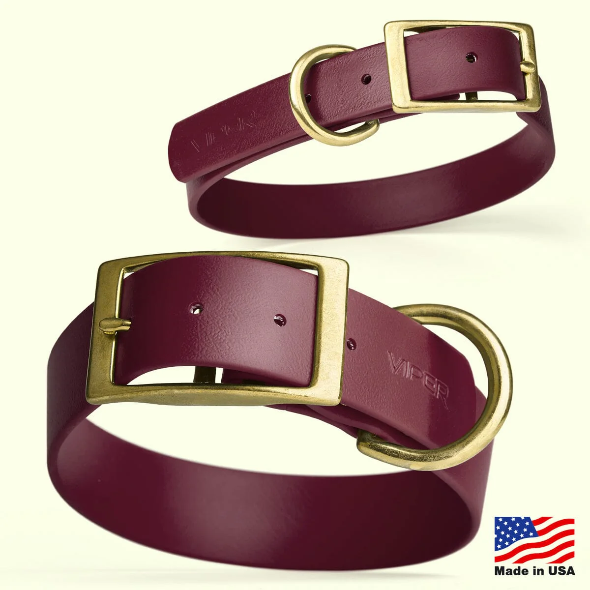 Viper Biothane Waterproof Dog Collar with Brass Hardware - Image 8