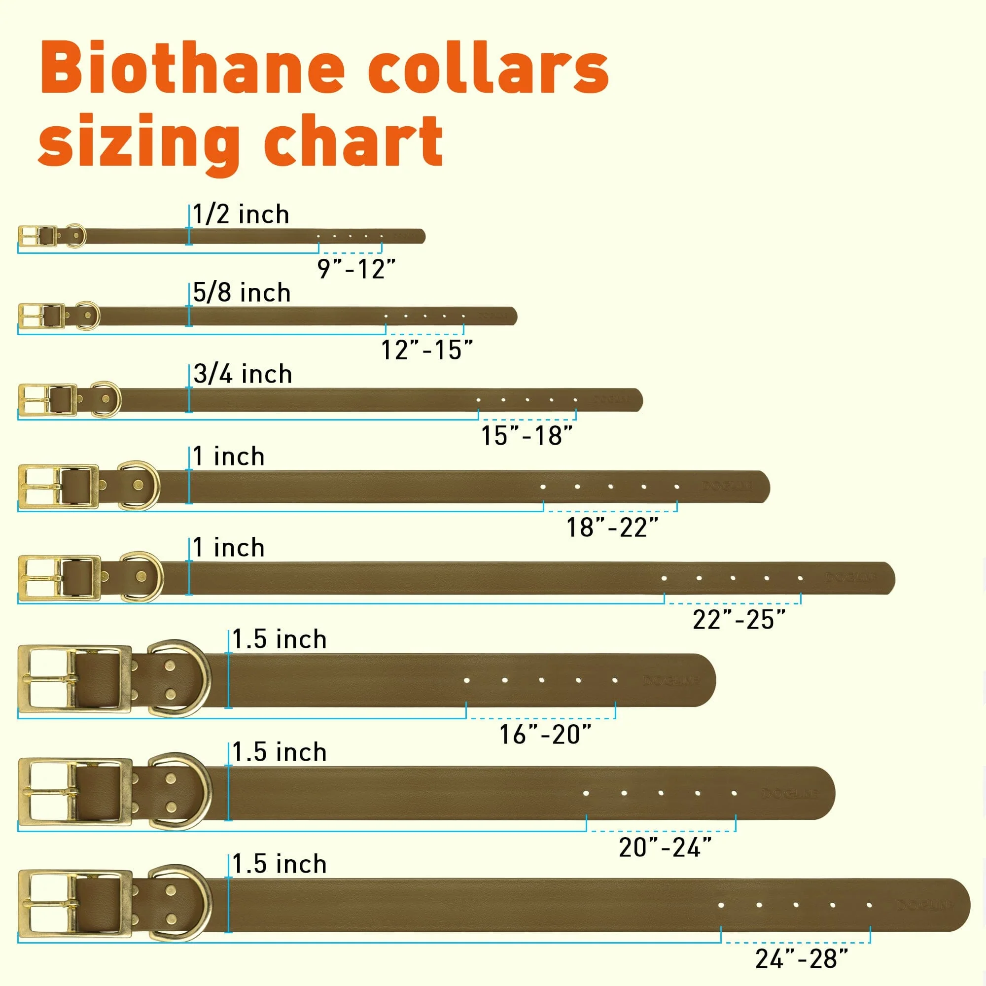 Viper Biothane Waterproof Dog Collar with Brass Hardware - Image 9