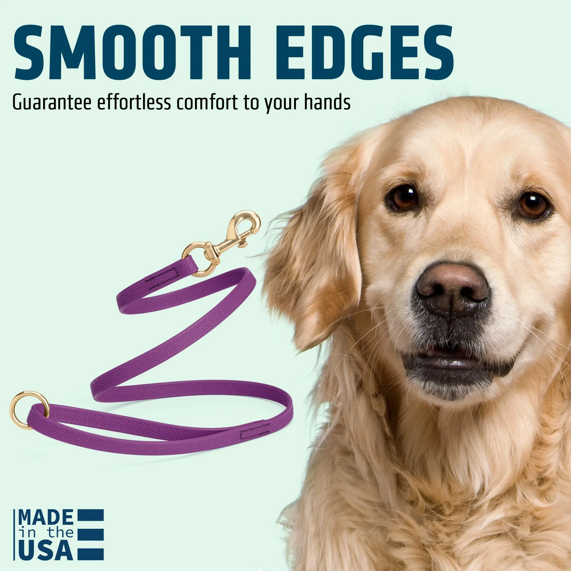 Viper Pebble Emboss BioThane Dog Leash with Solid Brass Hardware, 5 ft - Image 6