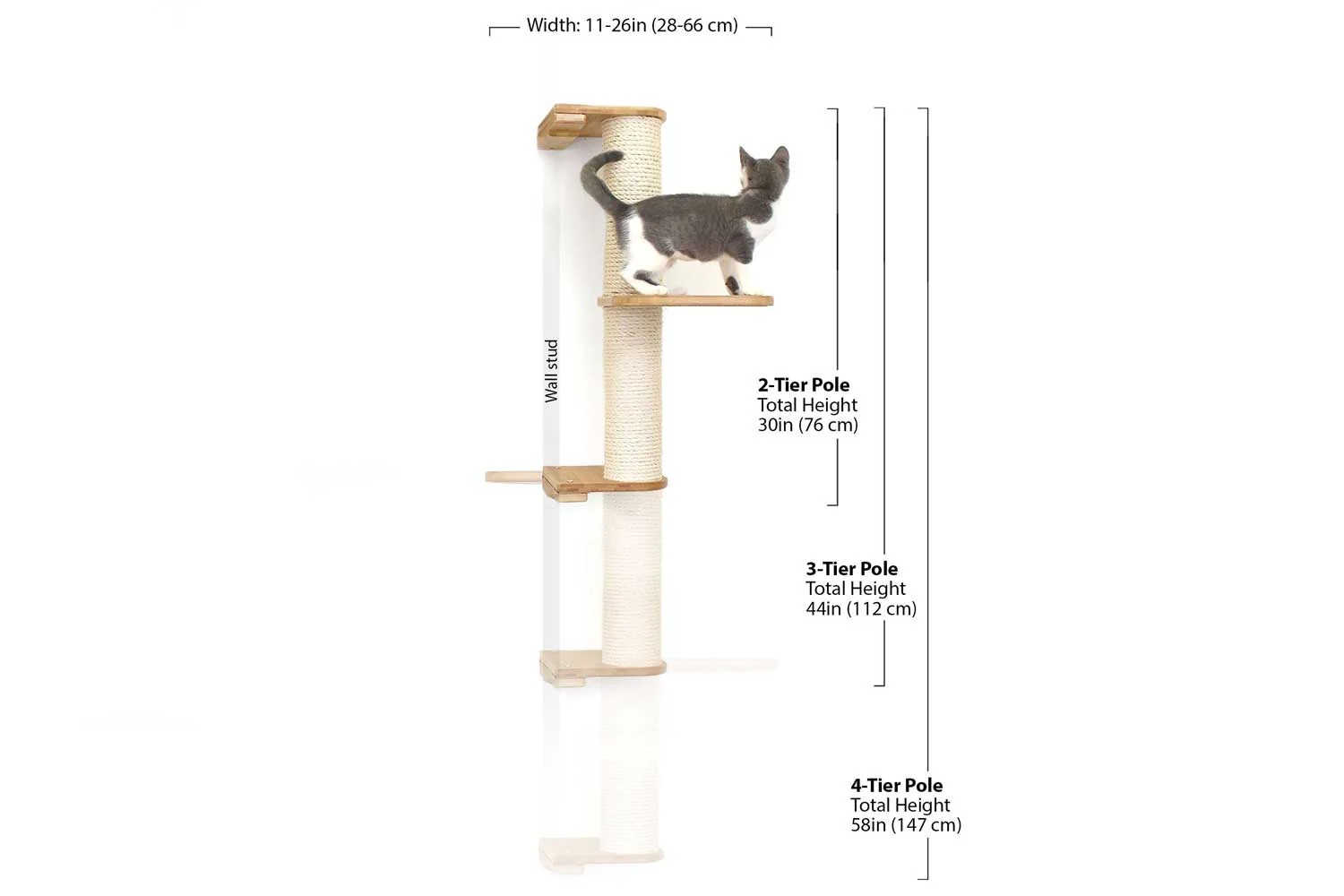 Catastrophic Creations Wall Mounted Cat Climbing Pole - Sisal - Image 12