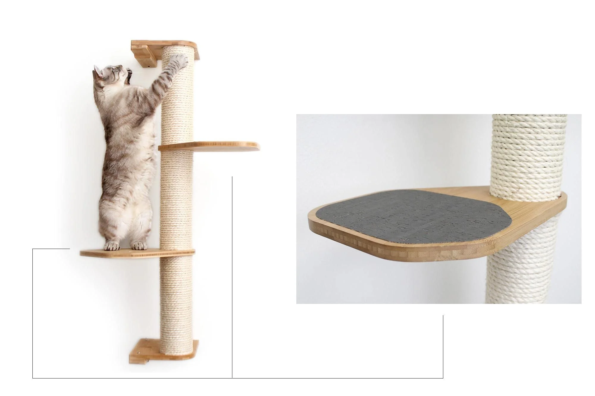 Catastrophic Creations Wall Mounted Cat Climbing Pole - Sisal - Image 21