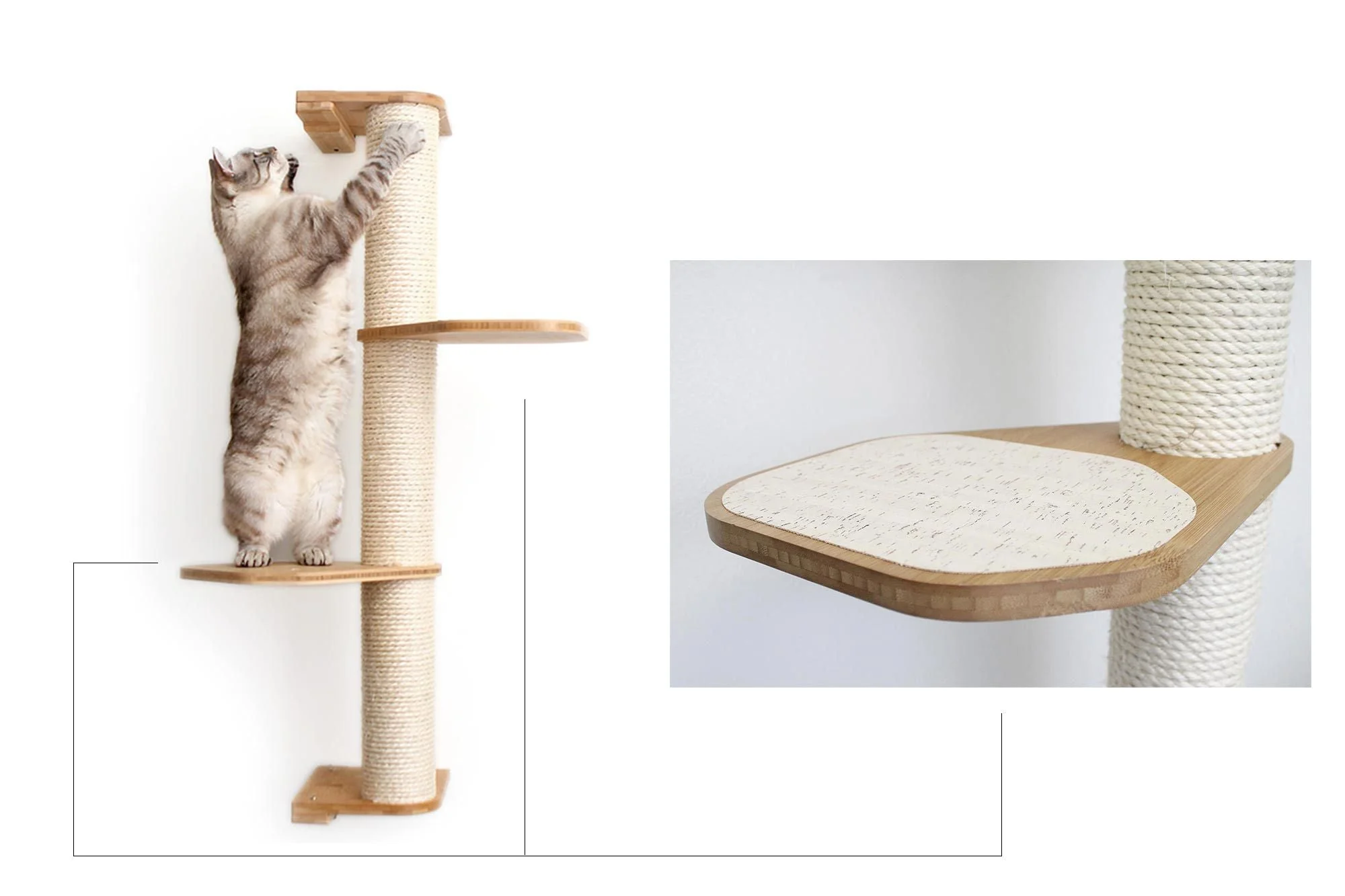 Catastrophic Creations Wall Mounted Cat Climbing Pole - Sisal - Image 22