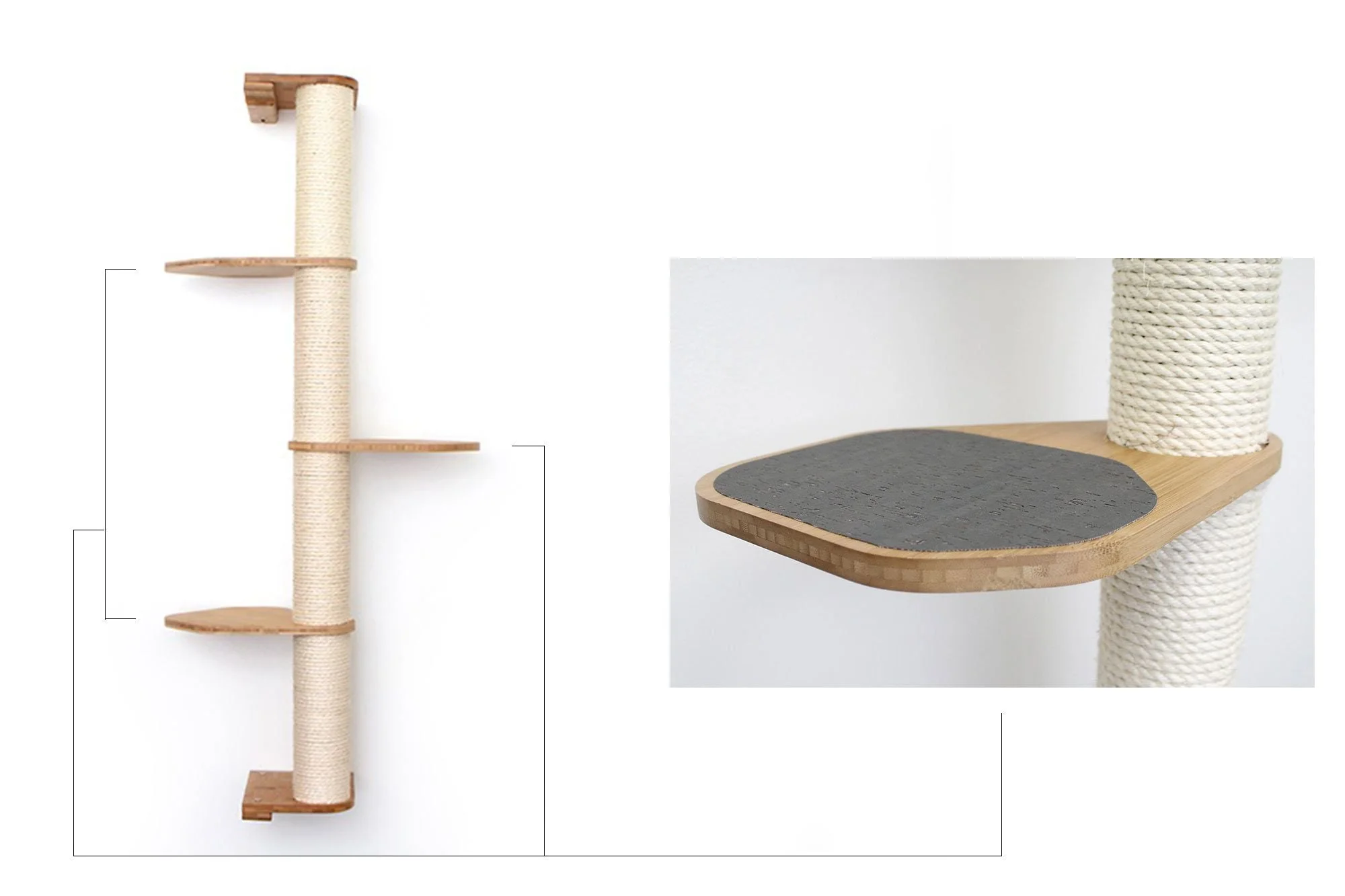 Catastrophic Creations Wall Mounted Cat Climbing Pole - Sisal - Image 25