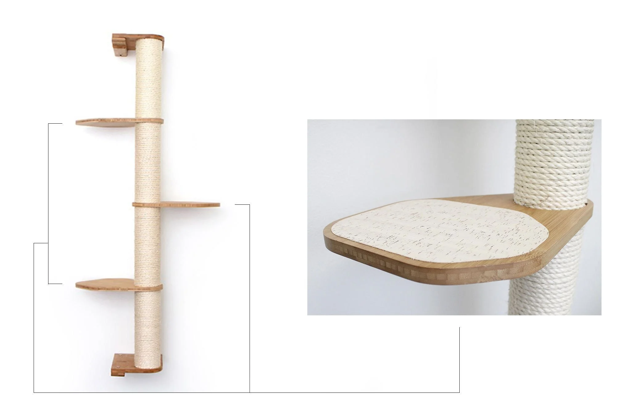 Catastrophic Creations Wall Mounted Cat Climbing Pole - Sisal - Image 26