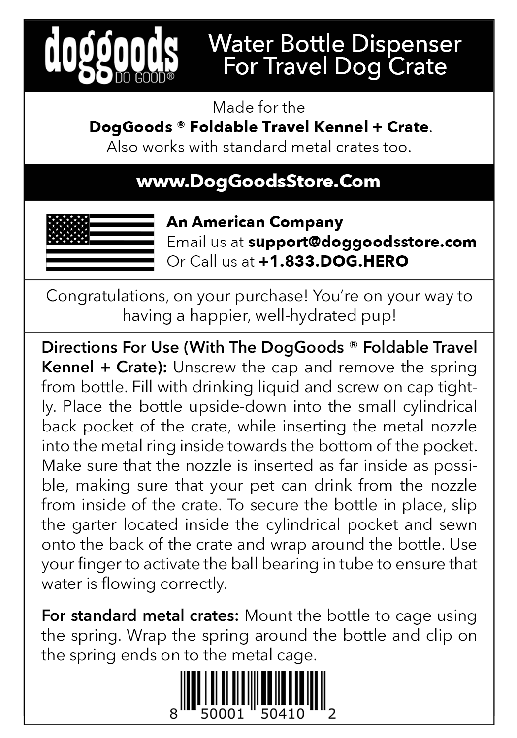 Water Bottle Dispenser For The Foldable Travel Dog Crate By DogGoods ™ - Image 11