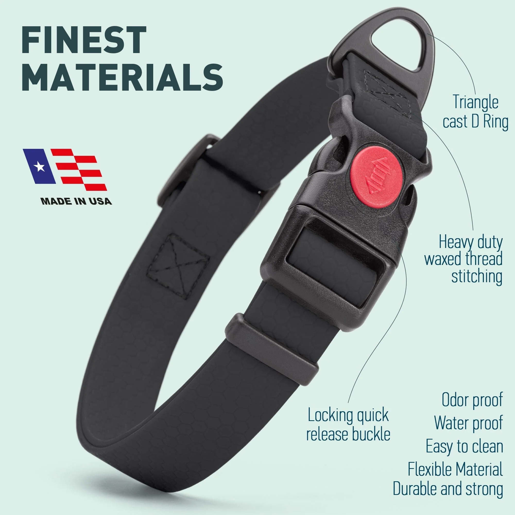 Waterproof Dog Collar with Safety Lock Buckle - Image 5