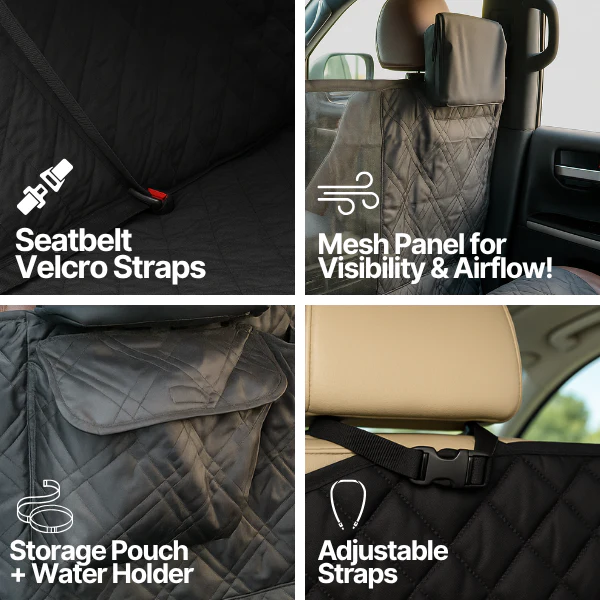 Formosa Covers X-Large Car Seat Cover For Dogs and Pets 56"W Black - Image 3