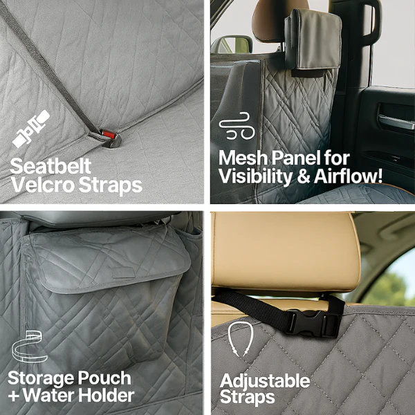 Formosa Covers XX-Large Pet Seat Cover For Truck, Van or Large SUV 62"W Grey - Image 3