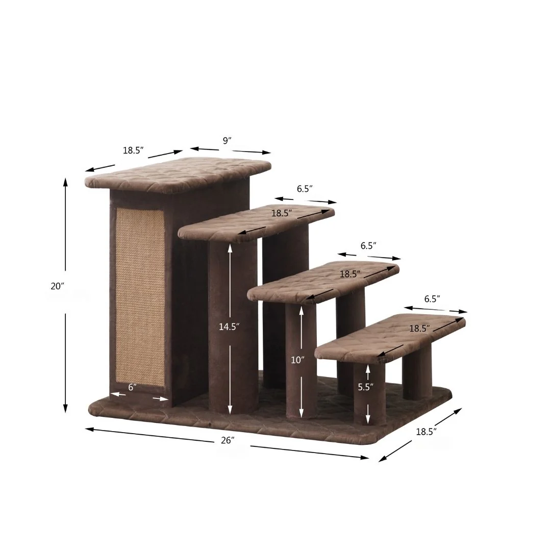 PetPals Zoso Quilted Velvet Pet Stairs - Image 4